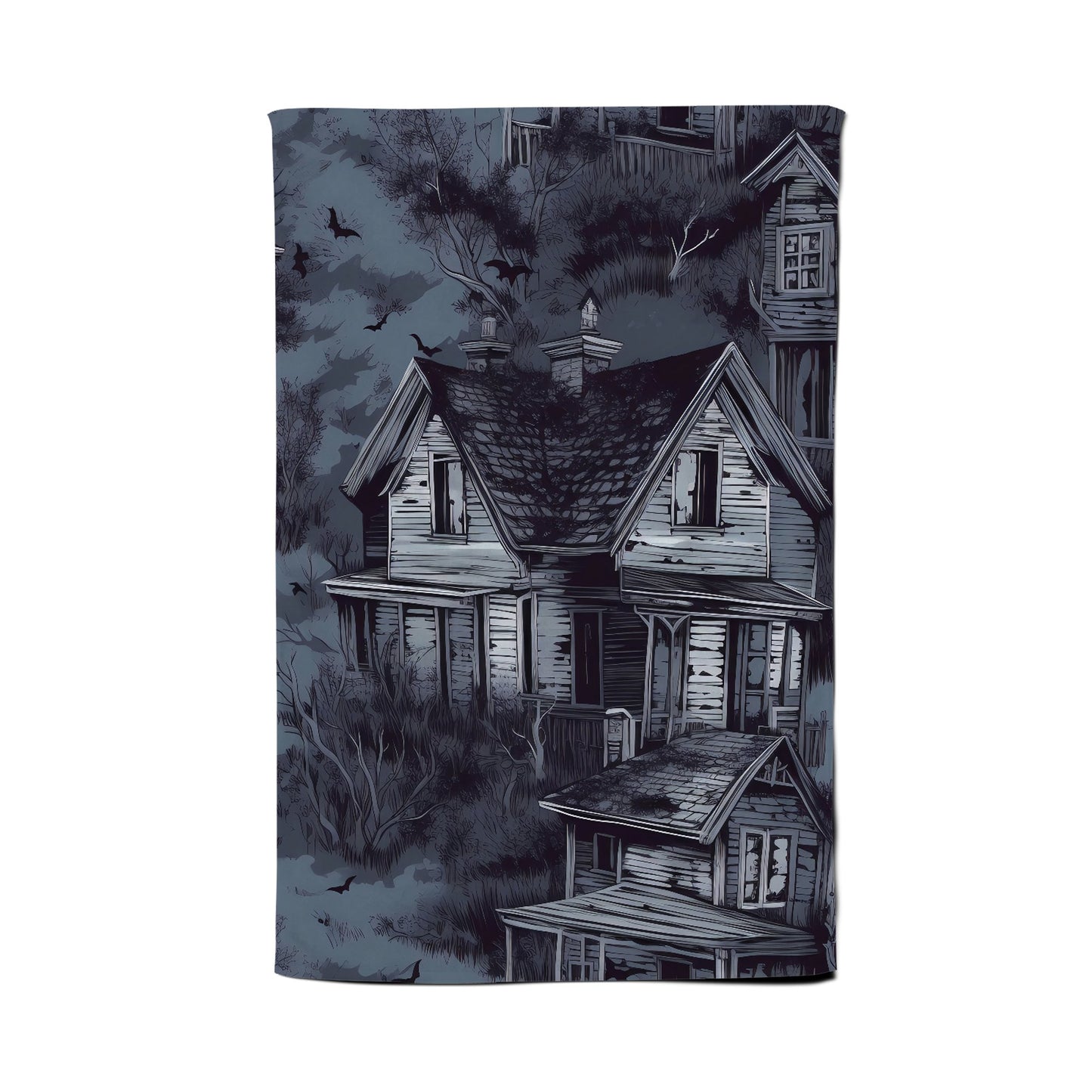 Spooky Shadowy Haunted House Tea Towel