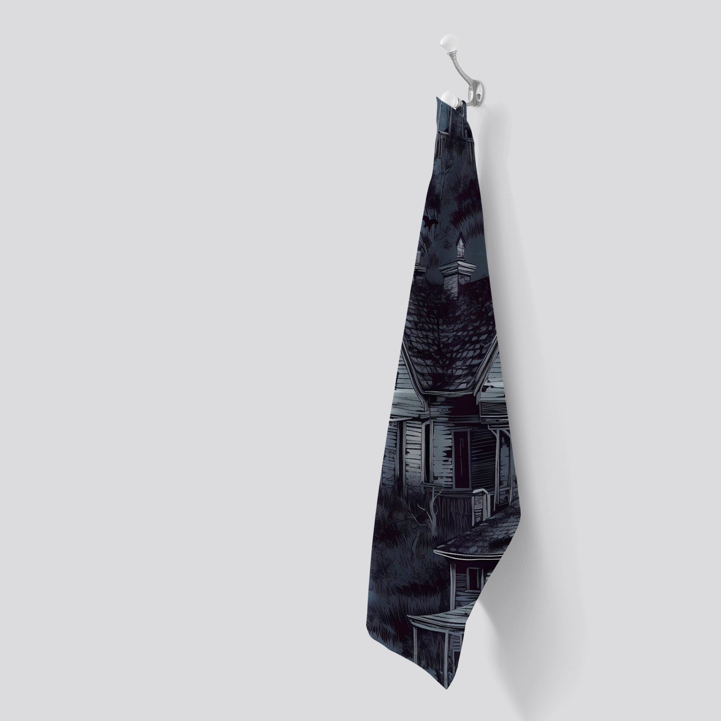 Spooky Shadowy Haunted House Tea Towel