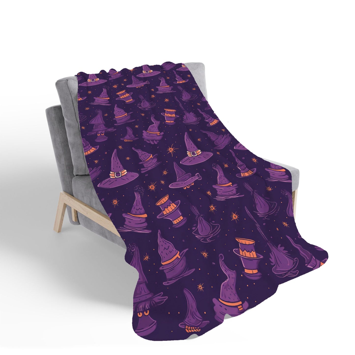 Witch Hats And Broomsticks Sherpa Blanket