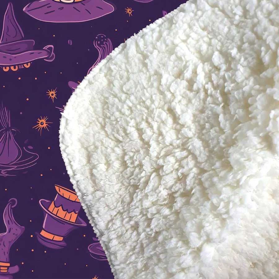 Witch Hats And Broomsticks Sherpa Blanket