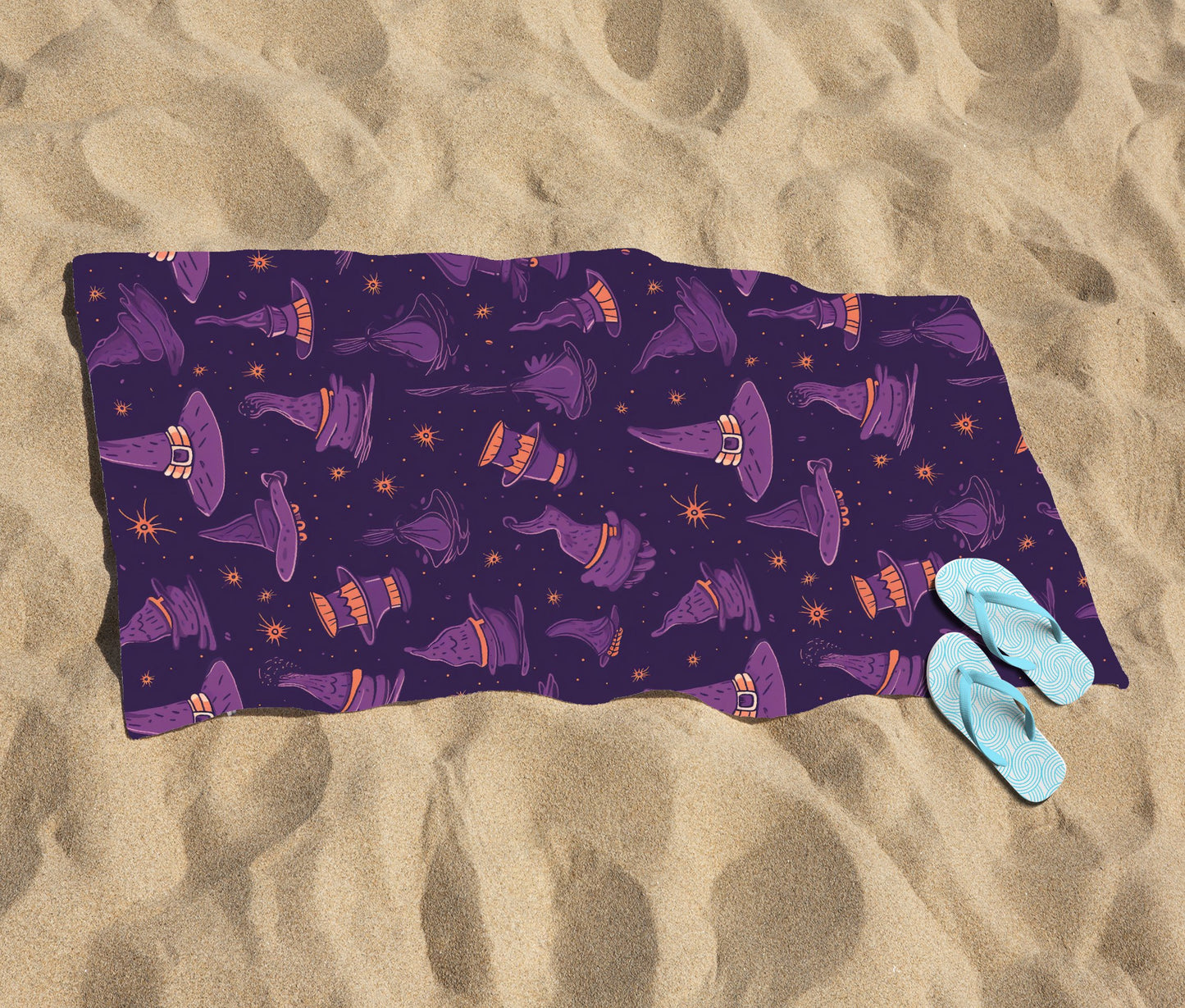Witch Hats And Broomsticks Beach Towel
