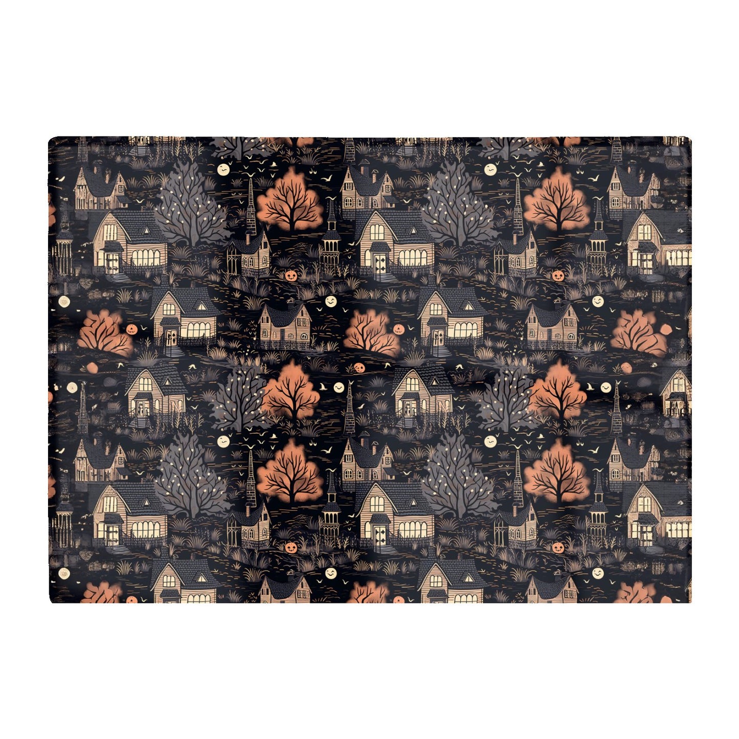 Spooky Haunted Houses Pattern Glass Chopping Board