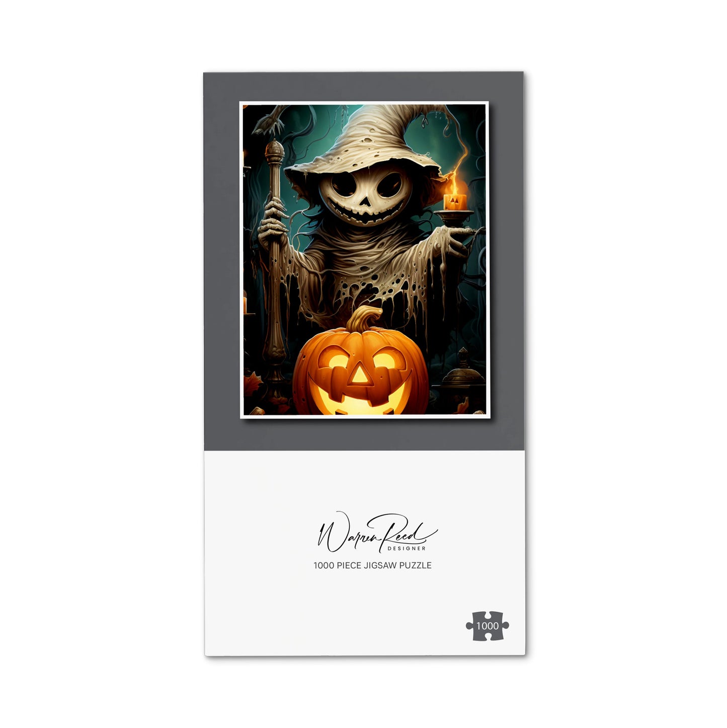 Creepy Ghost With Pumpkins Jigsaw Puzzle