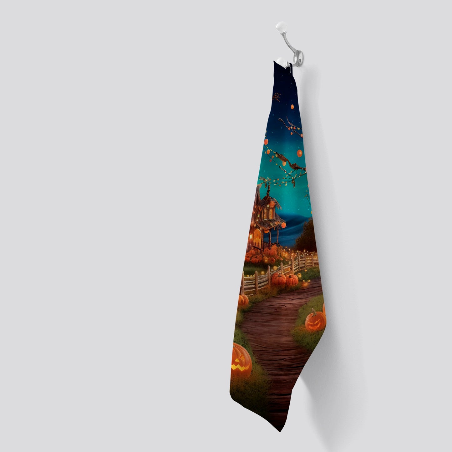 Enchanted Hallowen Pumpkin Patch Tea Towel