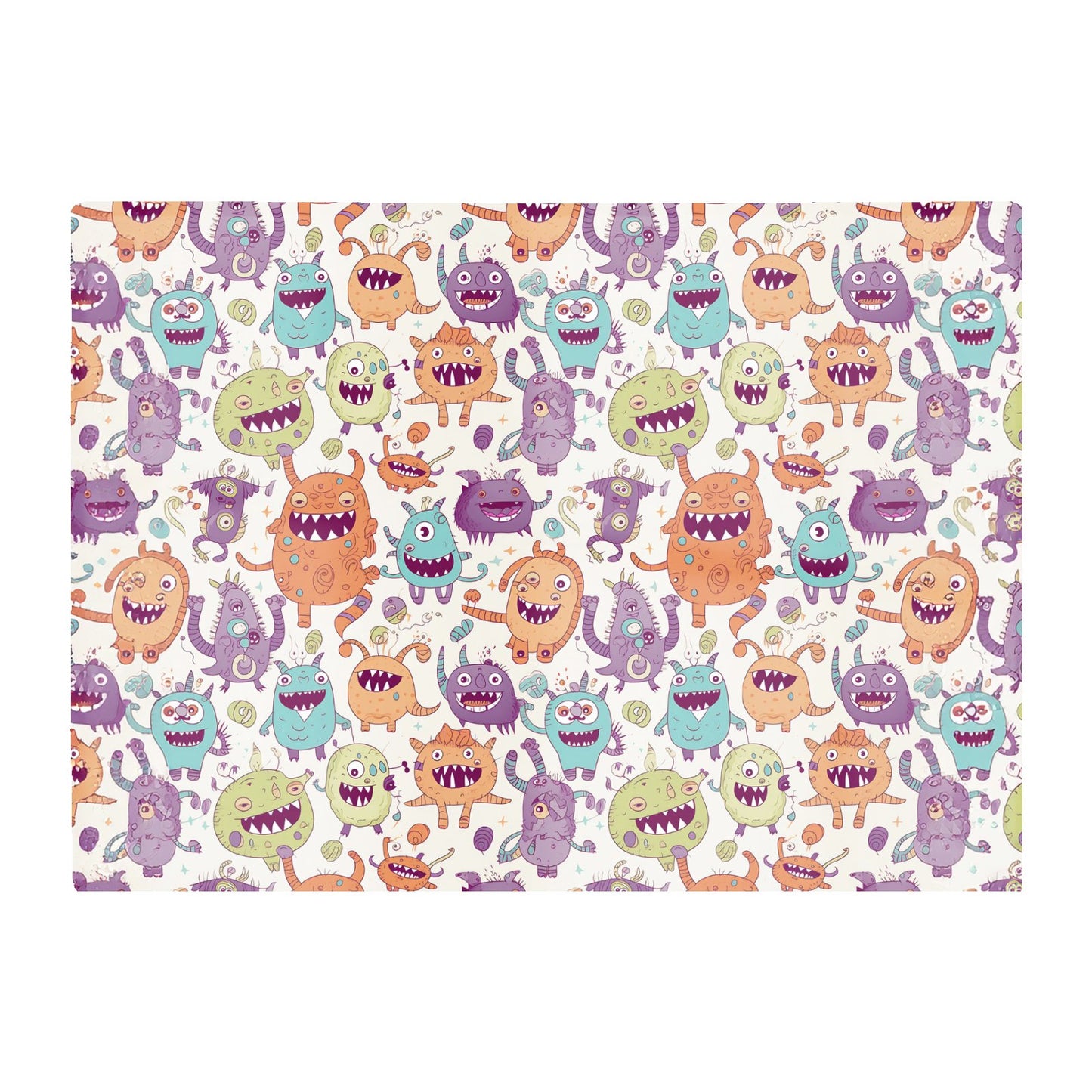 Playful Halloween Monsters Glass Chopping Board