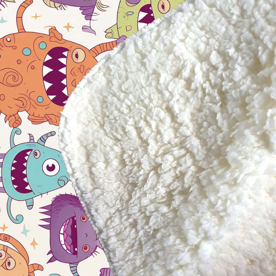 Playful Halloween Monsters Sherpa Blanket