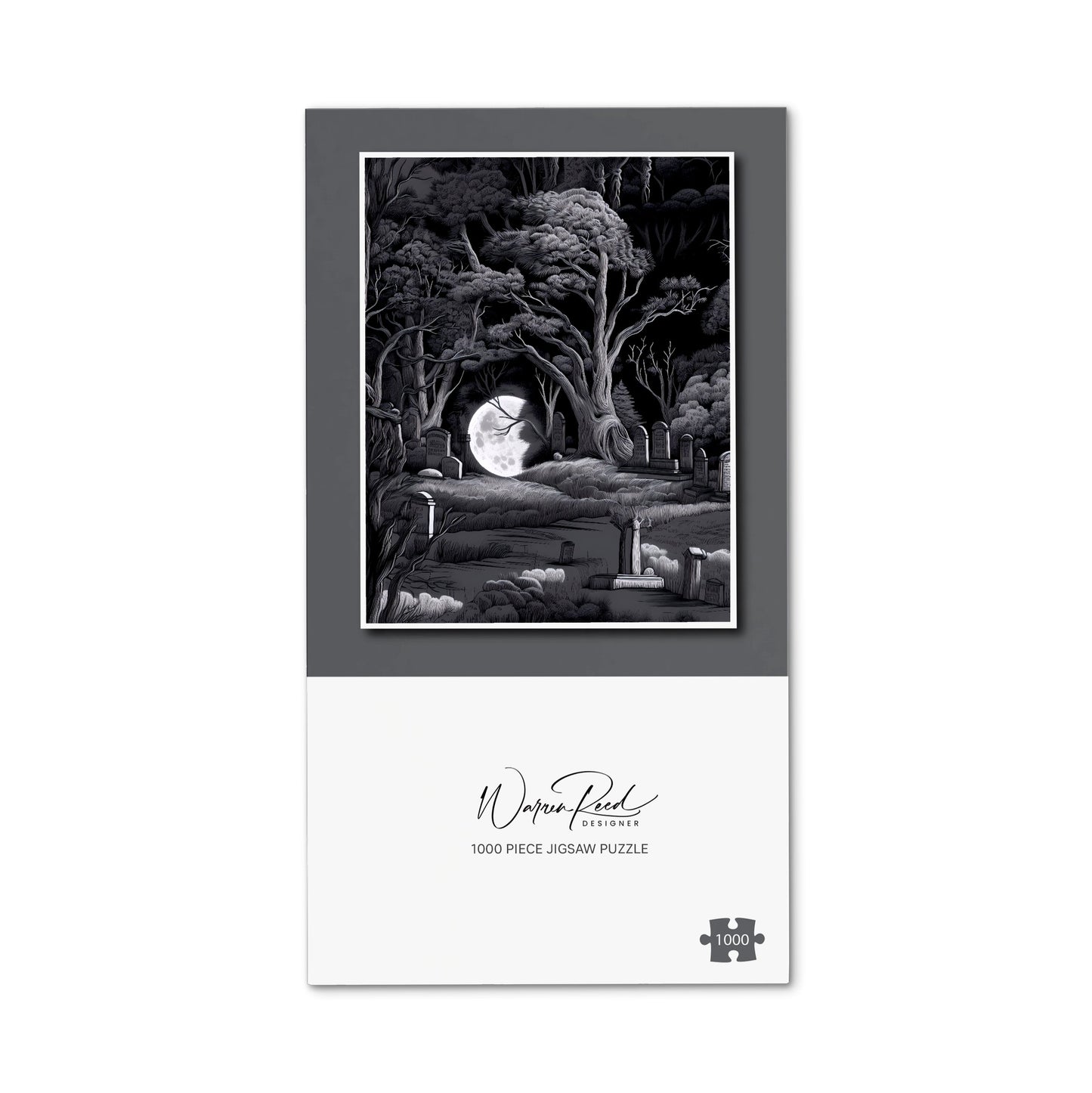 Eerie Moonlit Cemetery Jigsaw Puzzle
