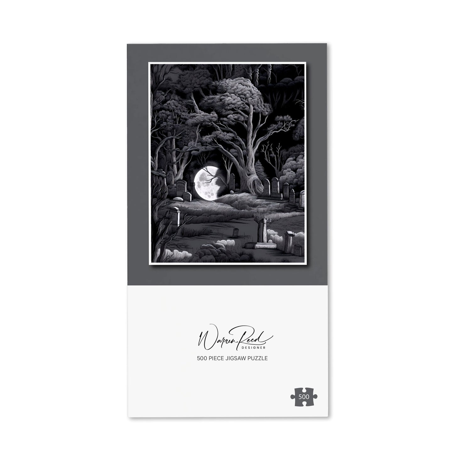 Eerie Moonlit Cemetery Jigsaw Puzzle