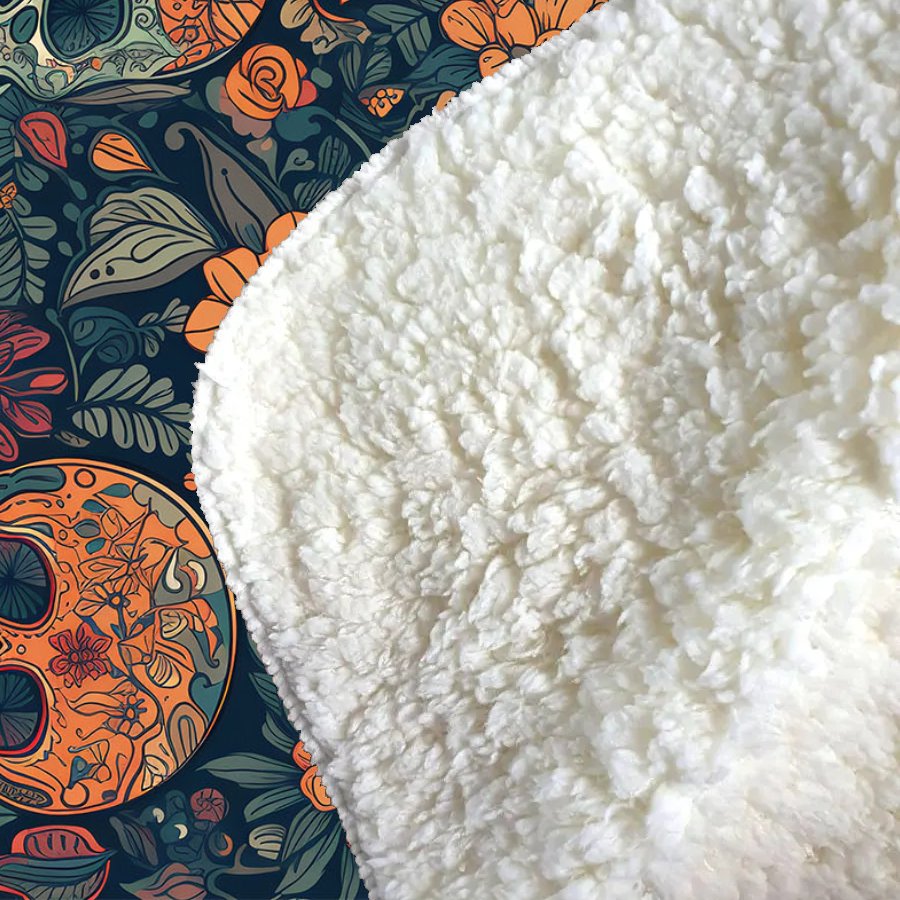 Dia De Los Muertos Skulls Sherpa Blanket
