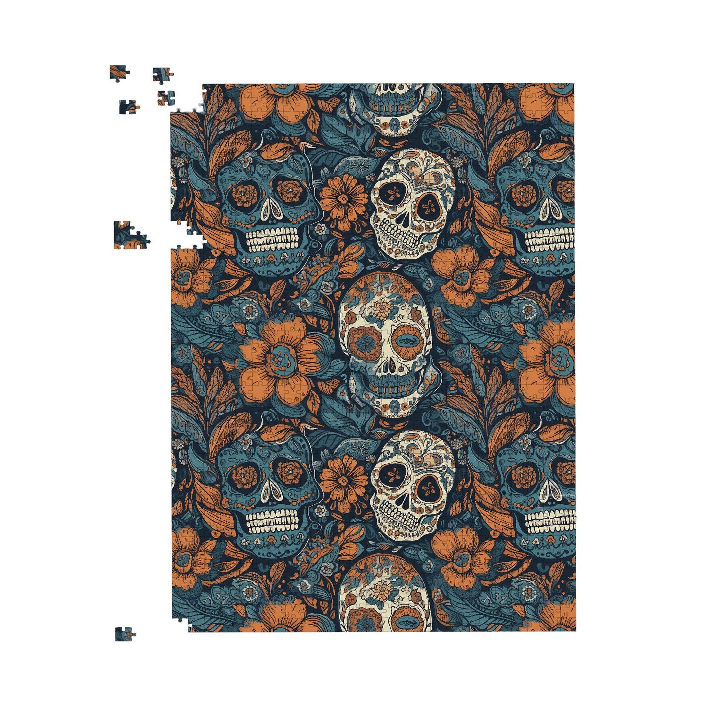 Dia De Los Muertos Skulls Pattern Jigsaw Puzzle