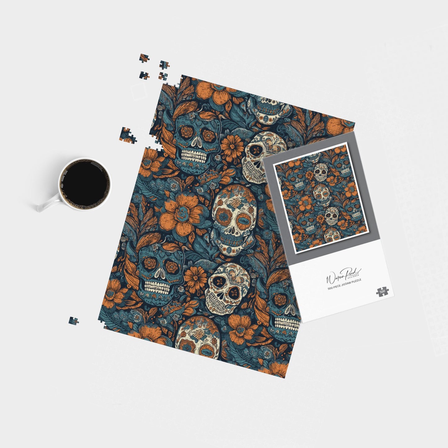 Dia De Los Muertos Skulls Pattern Jigsaw Puzzle