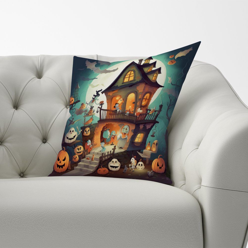 Illustrations A Whimsical Haunted House Cushions