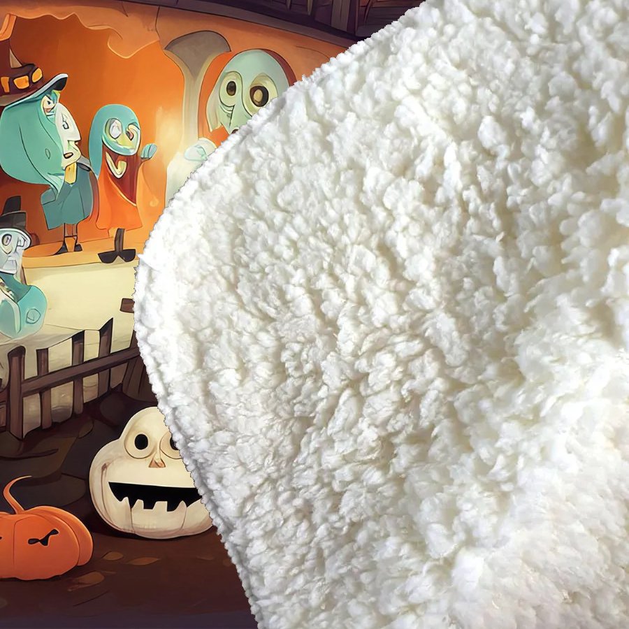 Illustrations A Whimsical Haunted House Sherpa Blanket