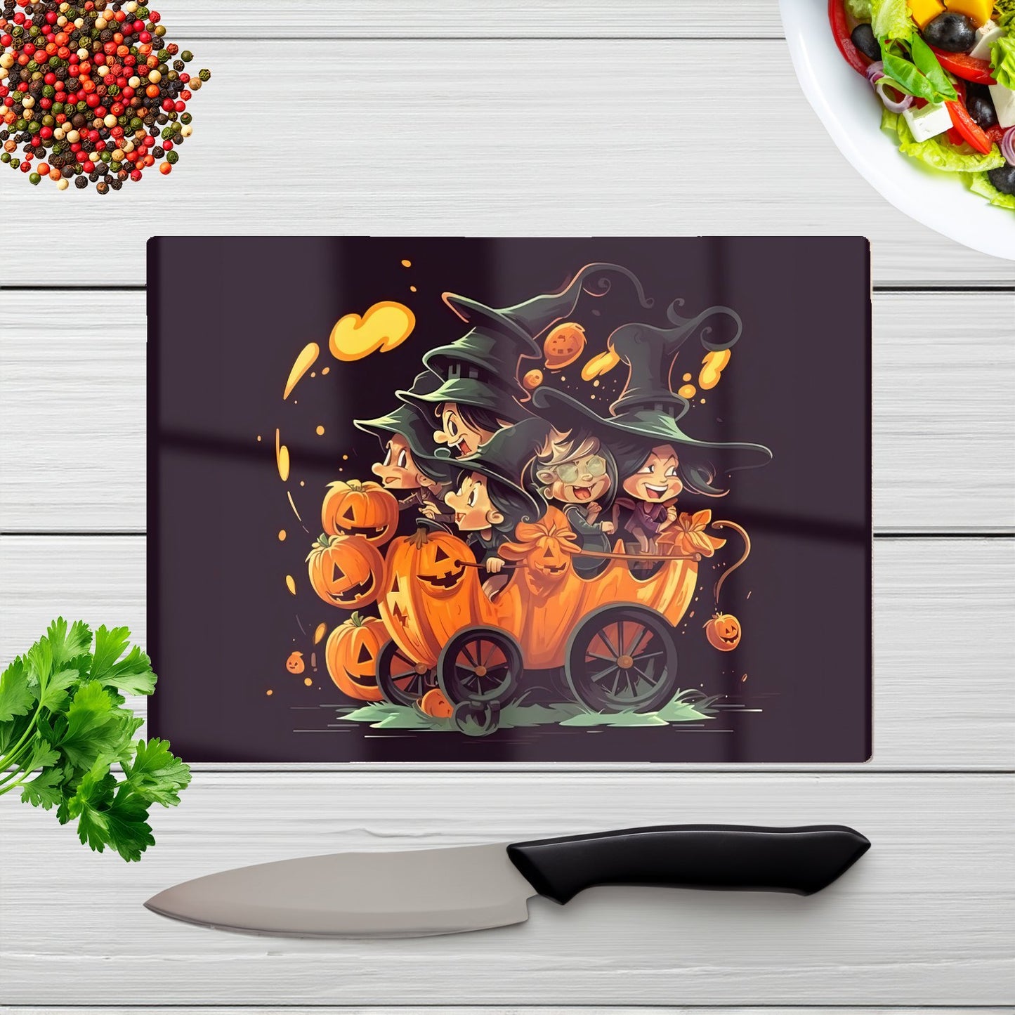 Magical Pumpkin Carriage Glass Chopping Board