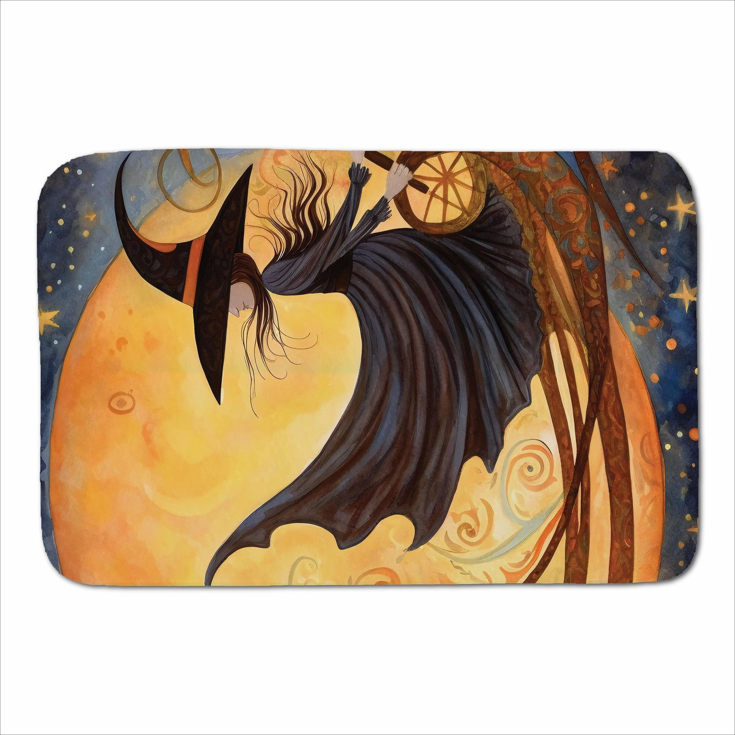 Whimsical Witch On A Broomstick Sherpa Blanket