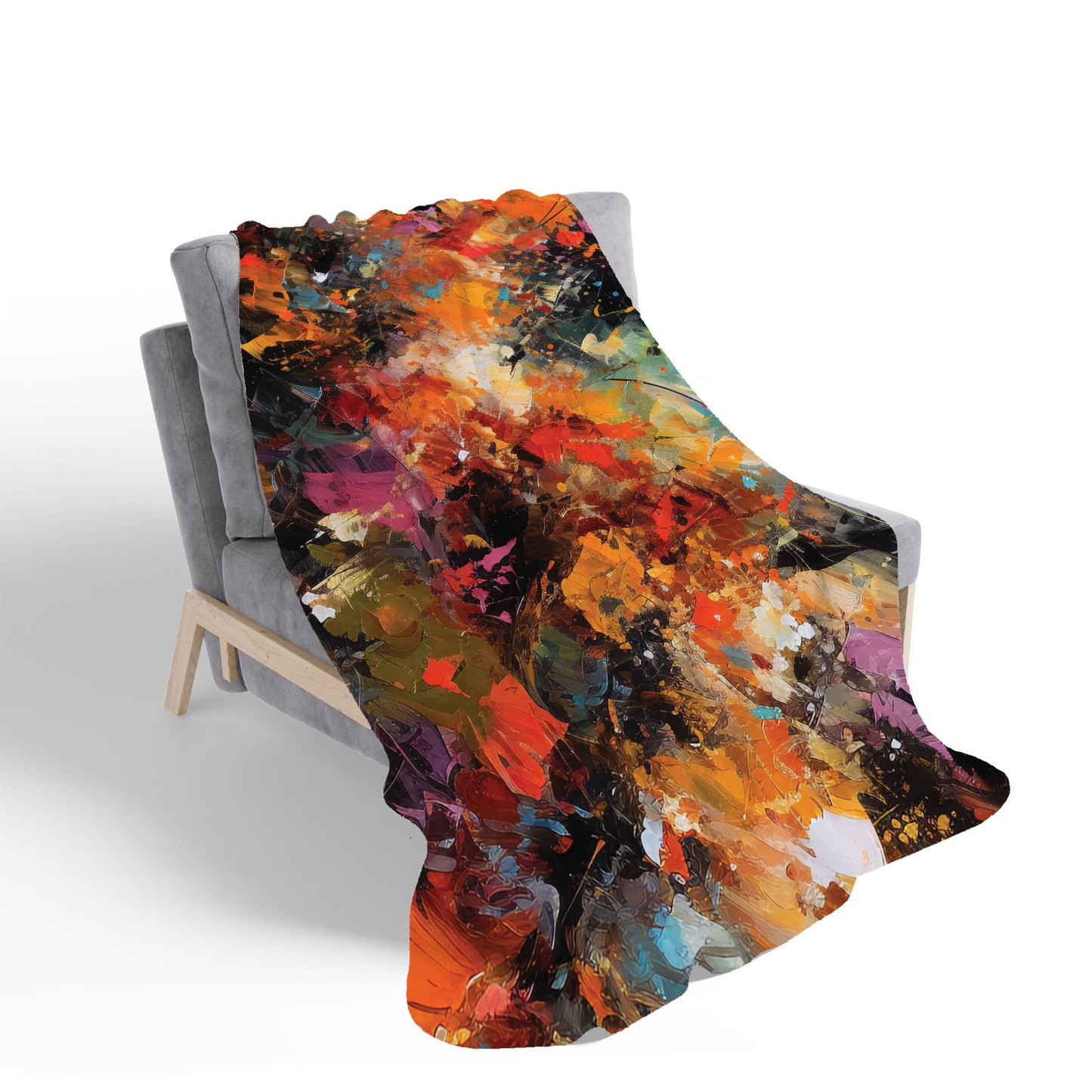 A Vibrant Abstract Painting Sherpa Blanket