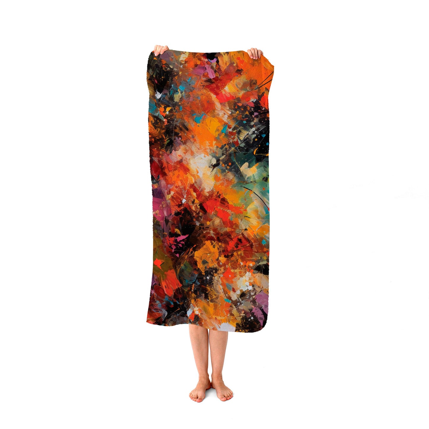 A Vibrant Abstract Painting Beach Towel