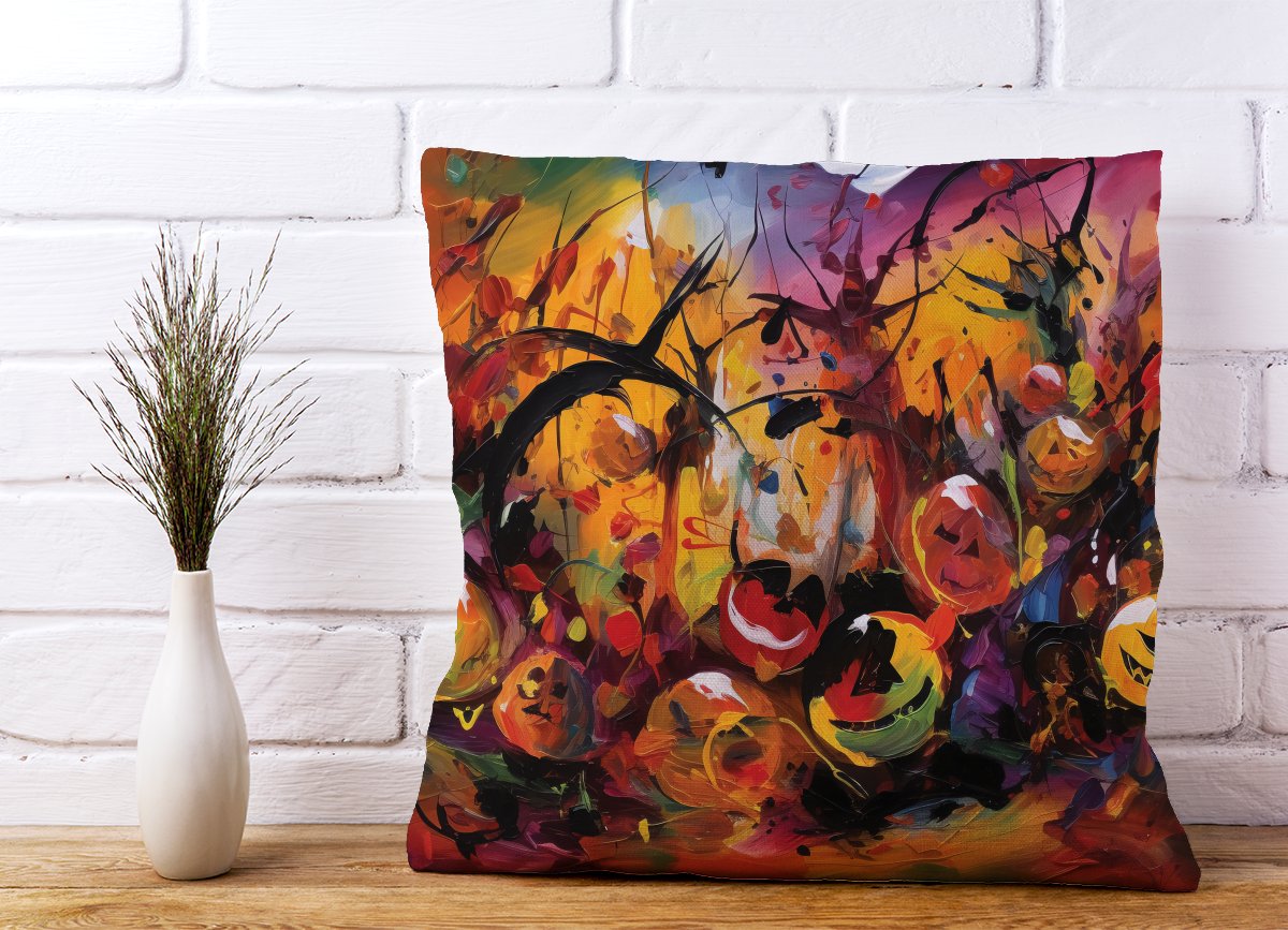Abstract Halloween Painting Cushions