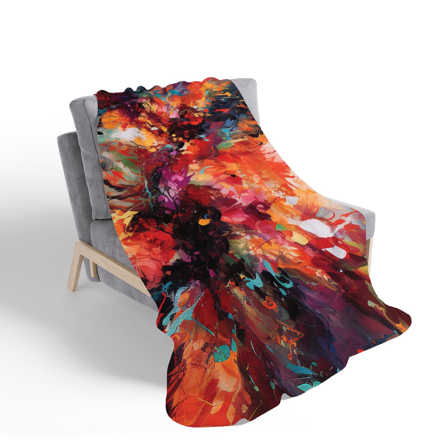 A Vibrant Abstract Painting Of Halloween Sherpa Blanket
