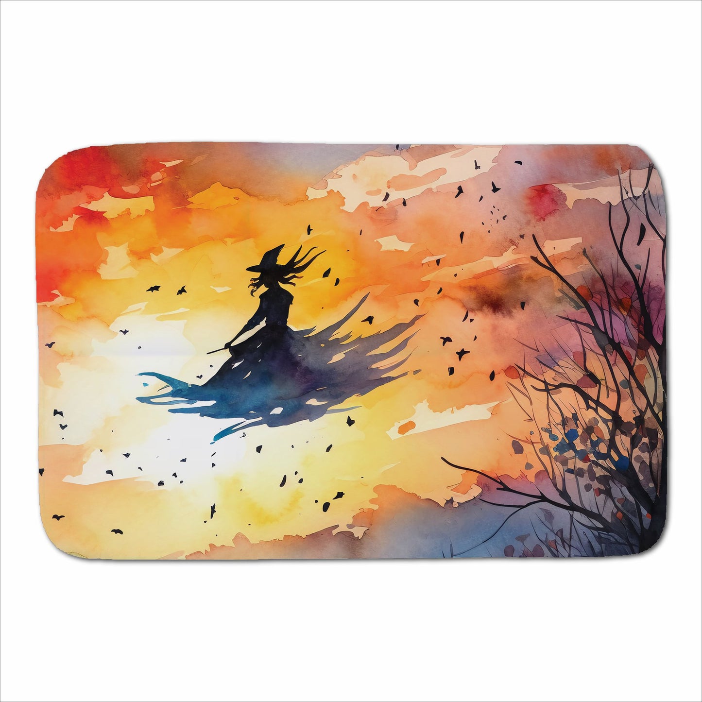 A Watercolor Graceful Witch Sherpa Blanket