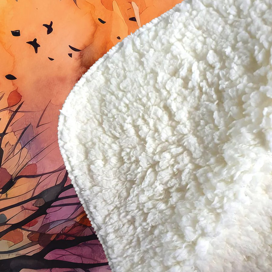 A Watercolor Graceful Witch Sherpa Blanket