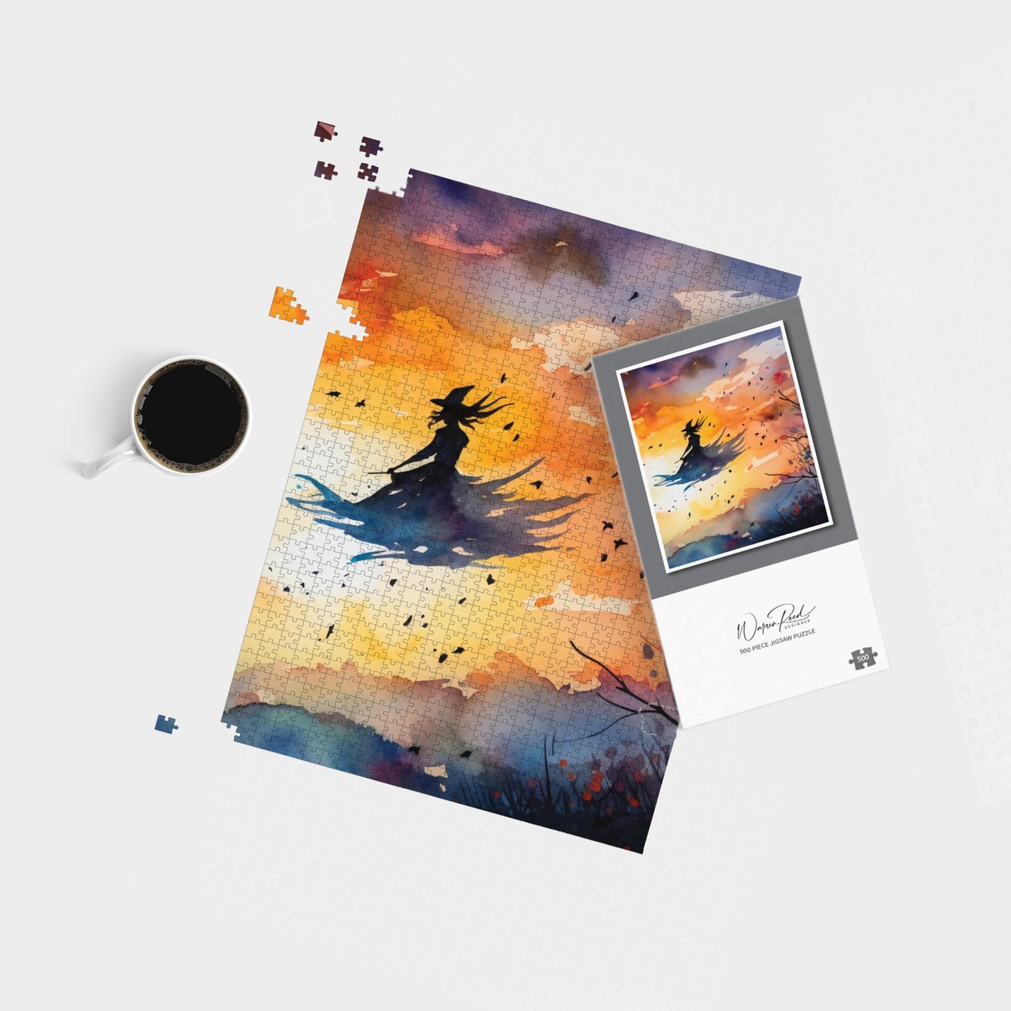 A Watercolor Graceful Witch Jigsaw Puzzle