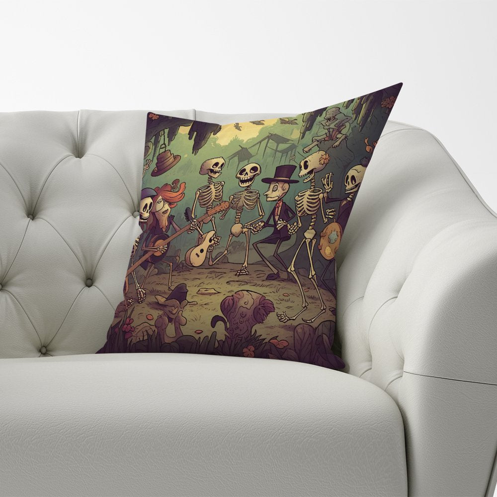 Cartoonish Skeletons Having A Party Cushions