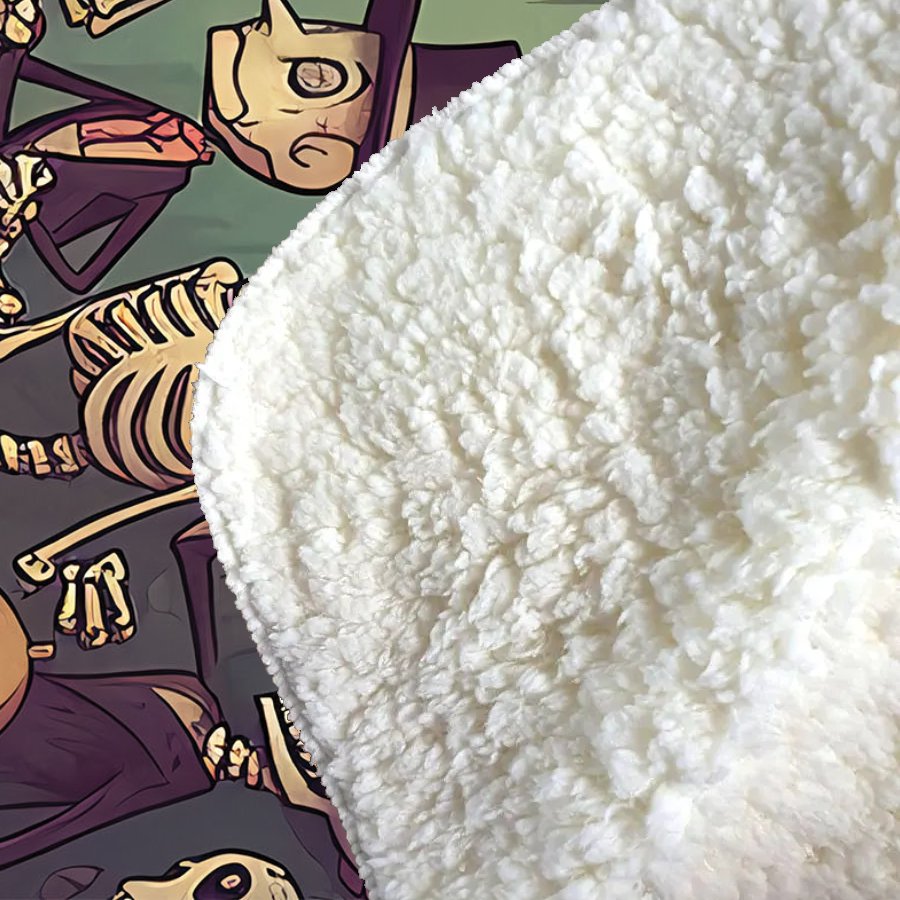 Cartoonish Skeletons Having A Party Sherpa Blanket
