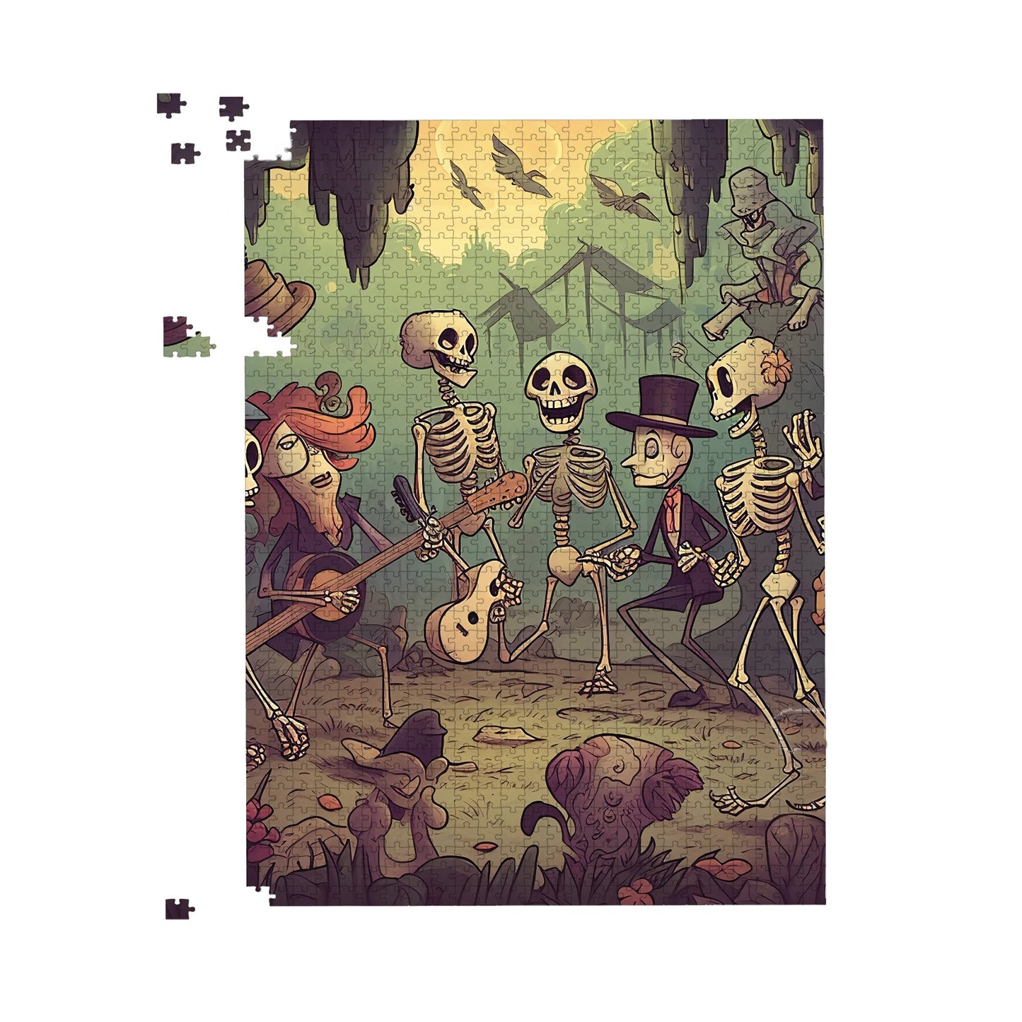 Cartoonish Skeletons Having A Party Jigsaw Puzzle