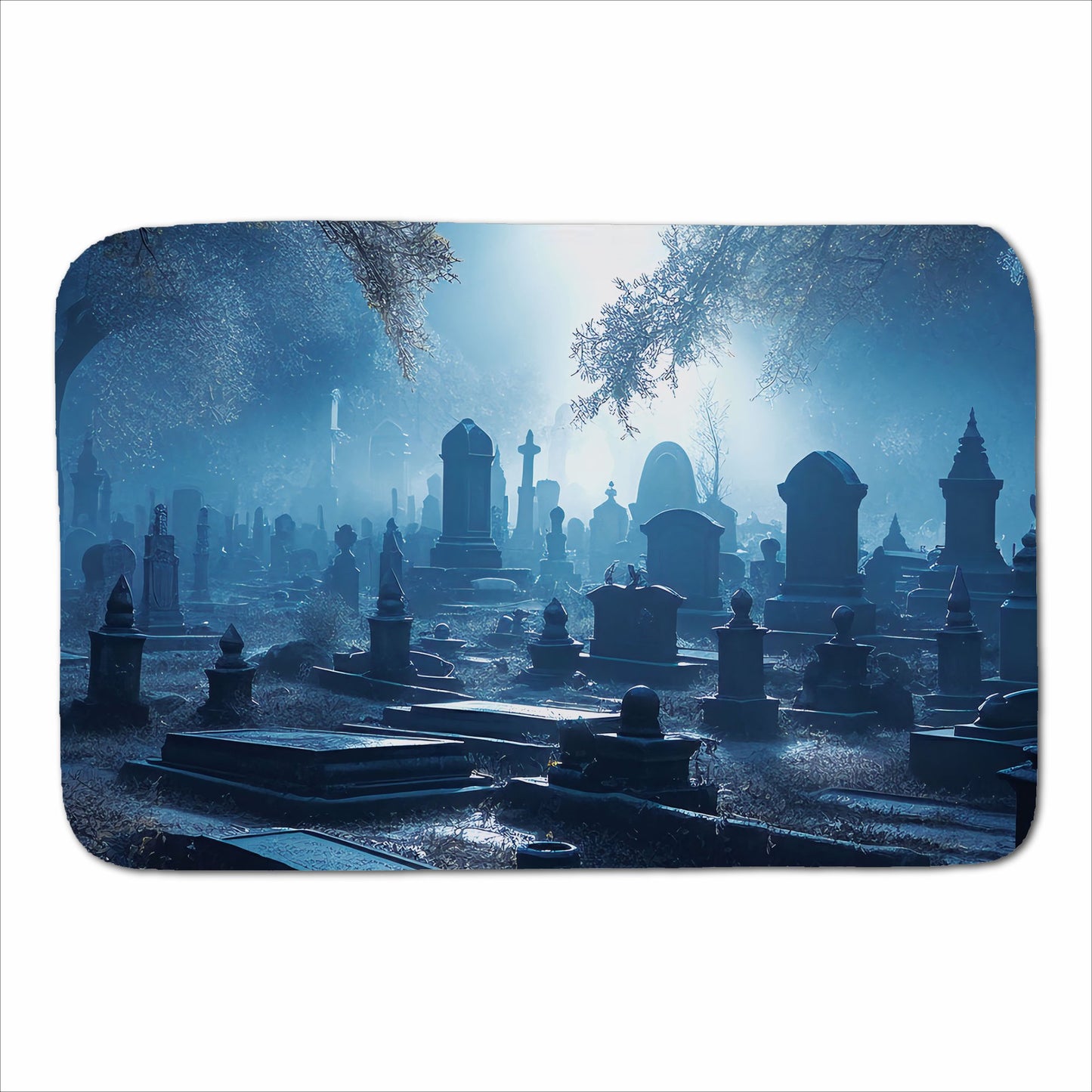 A Moonlit Graveyard Sherpa Blanket