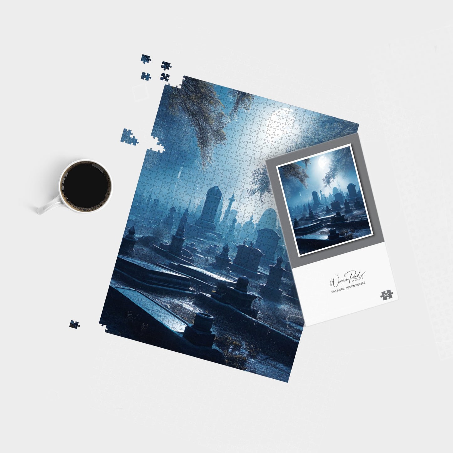 A Moonlit Graveyard Jigsaw Puzzle
