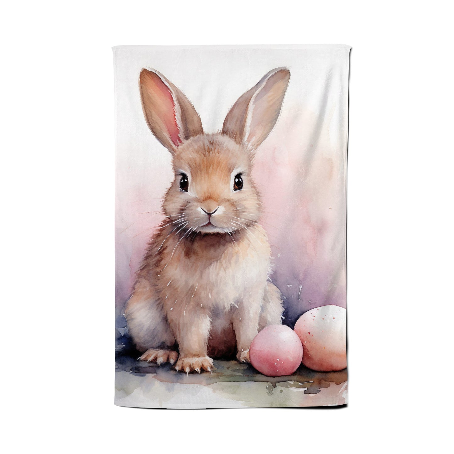 Whimsical Watercolour Easter Bunny Tea Towel