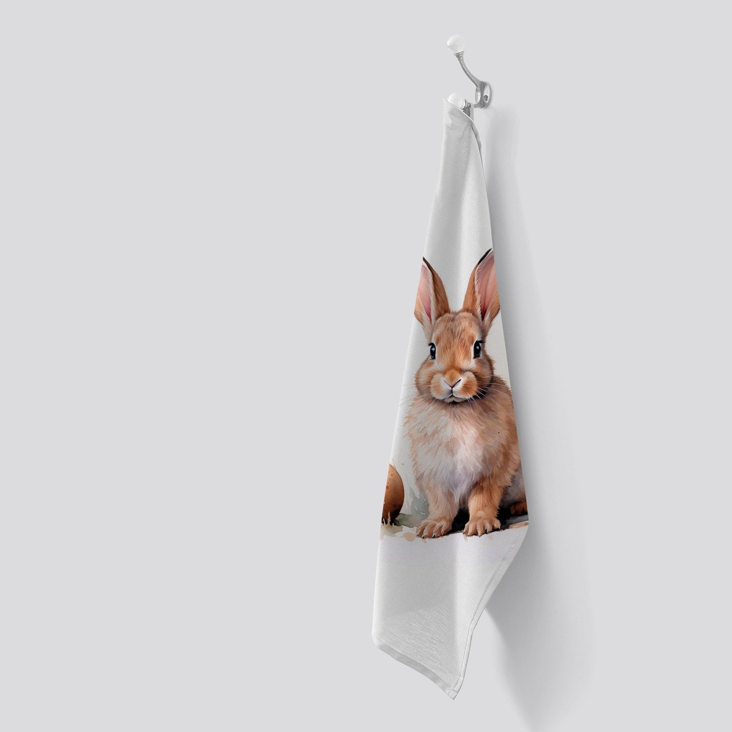 A Watercolour Easter Bunny Tea Towel