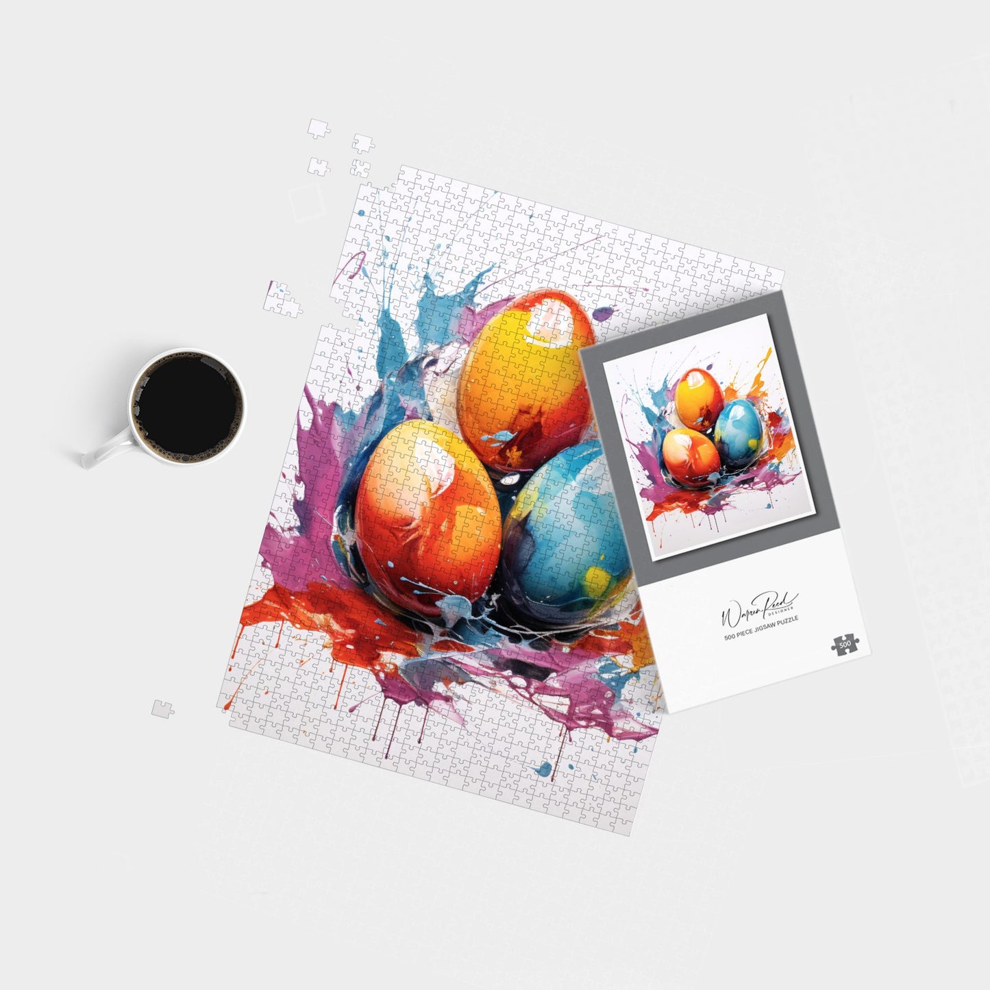 Watercolour Splashart Easter Eggs Jigsaw Puzzle