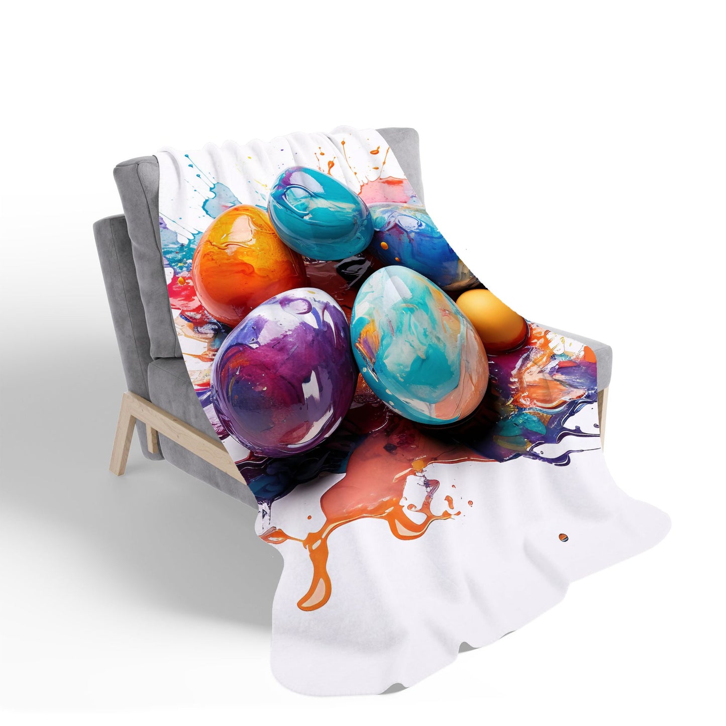 Watercolor Easter eggs Sherpa Blanket