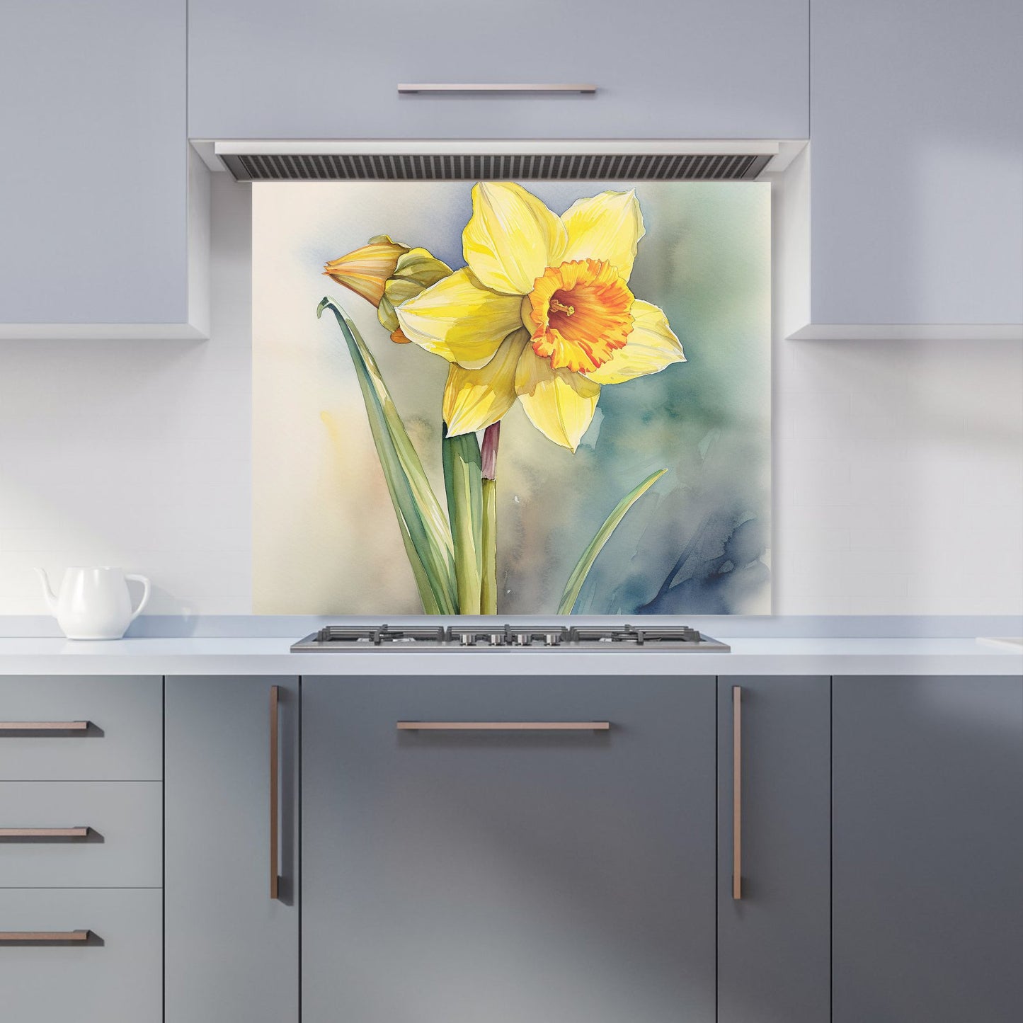 Daffodil Watercolour Kitchen Splashback