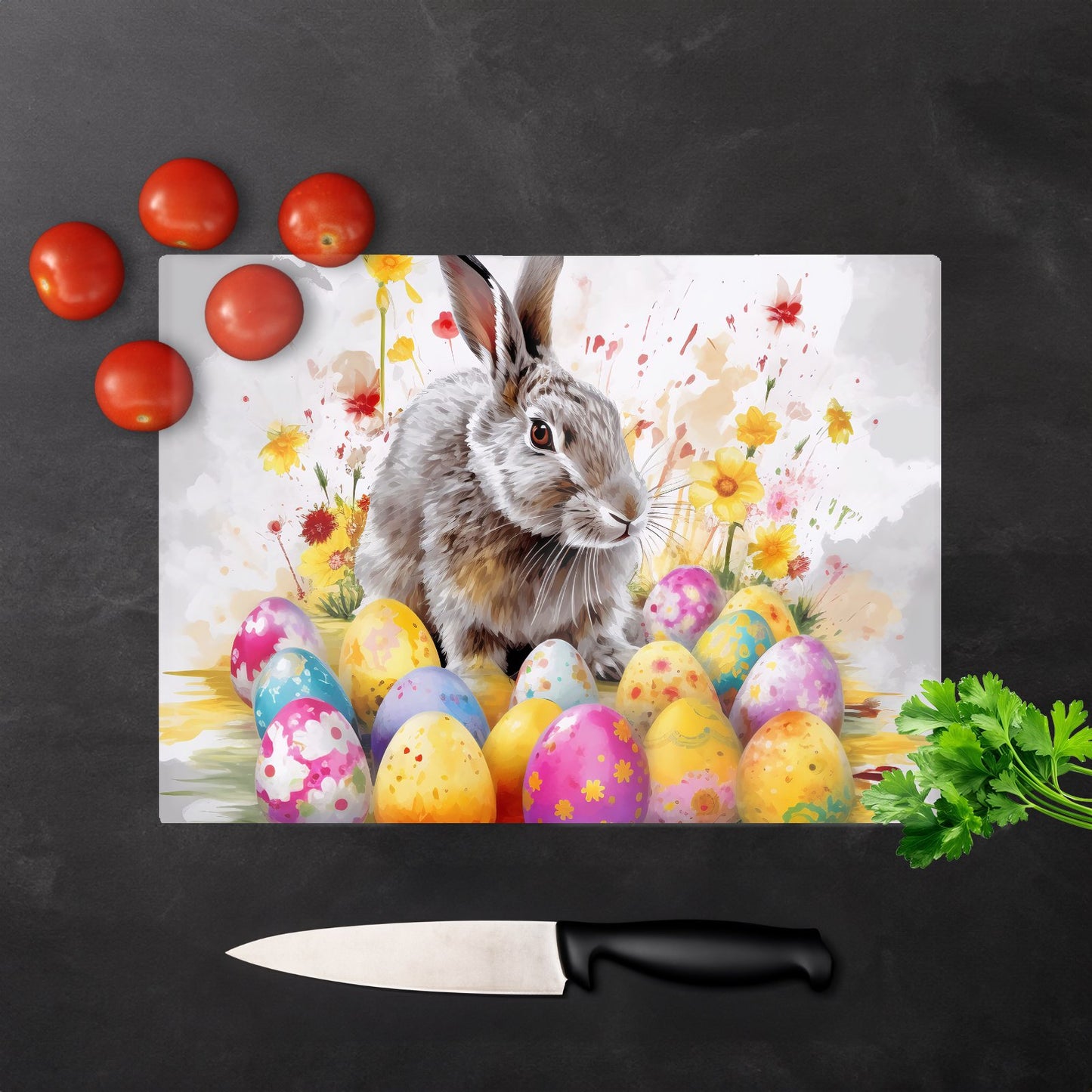 Splashart Easter Bunny And Eggs Chopping Board
