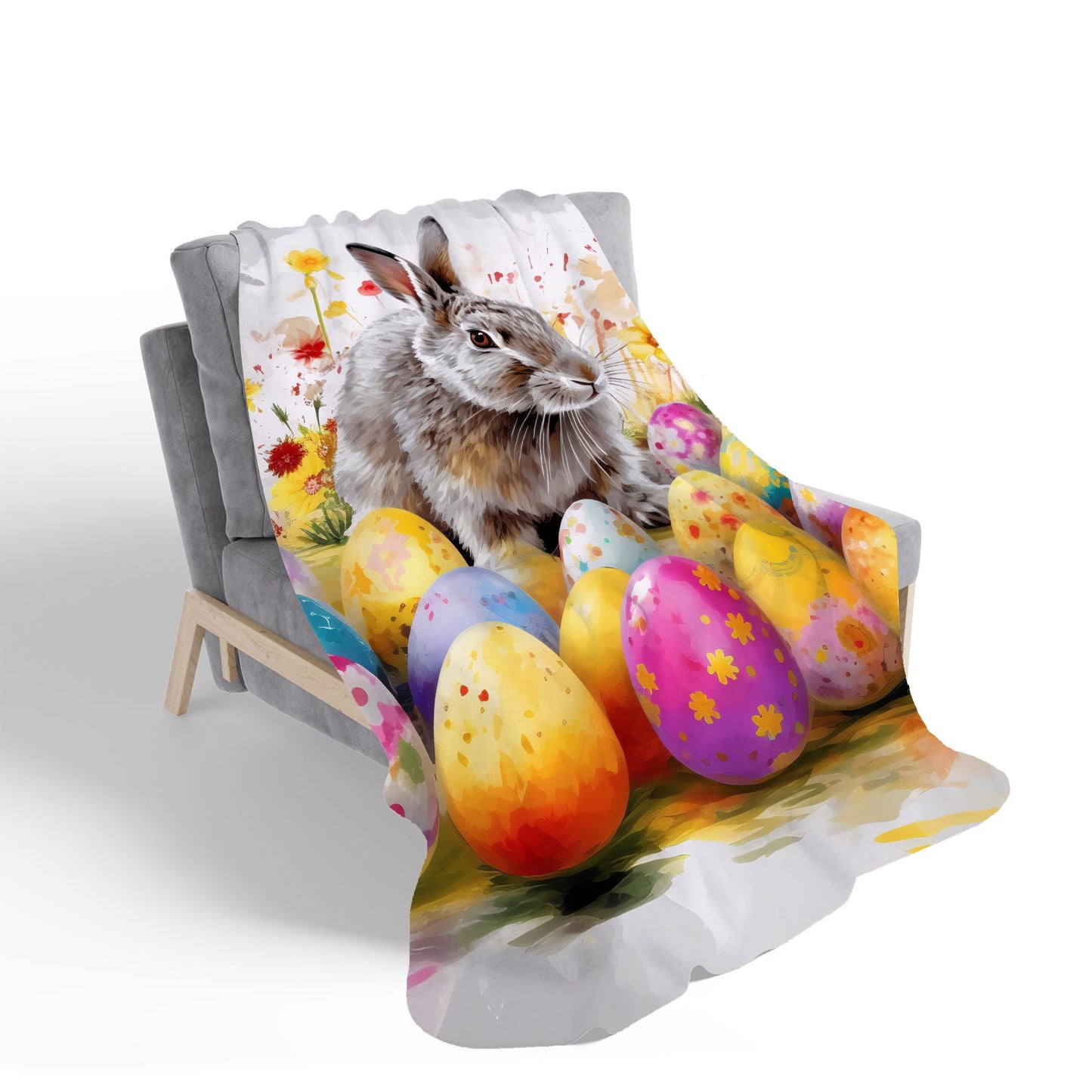 Splashart Easter Bunny And Eggs Sherpa Blanket