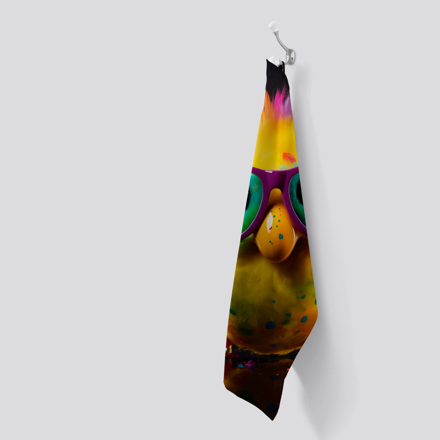Funky Easter Chick With Glasses Tea Towel
