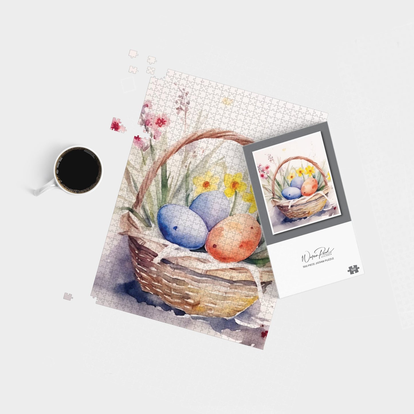 Watercolour Easter Basket Jigsaw Puzzle
