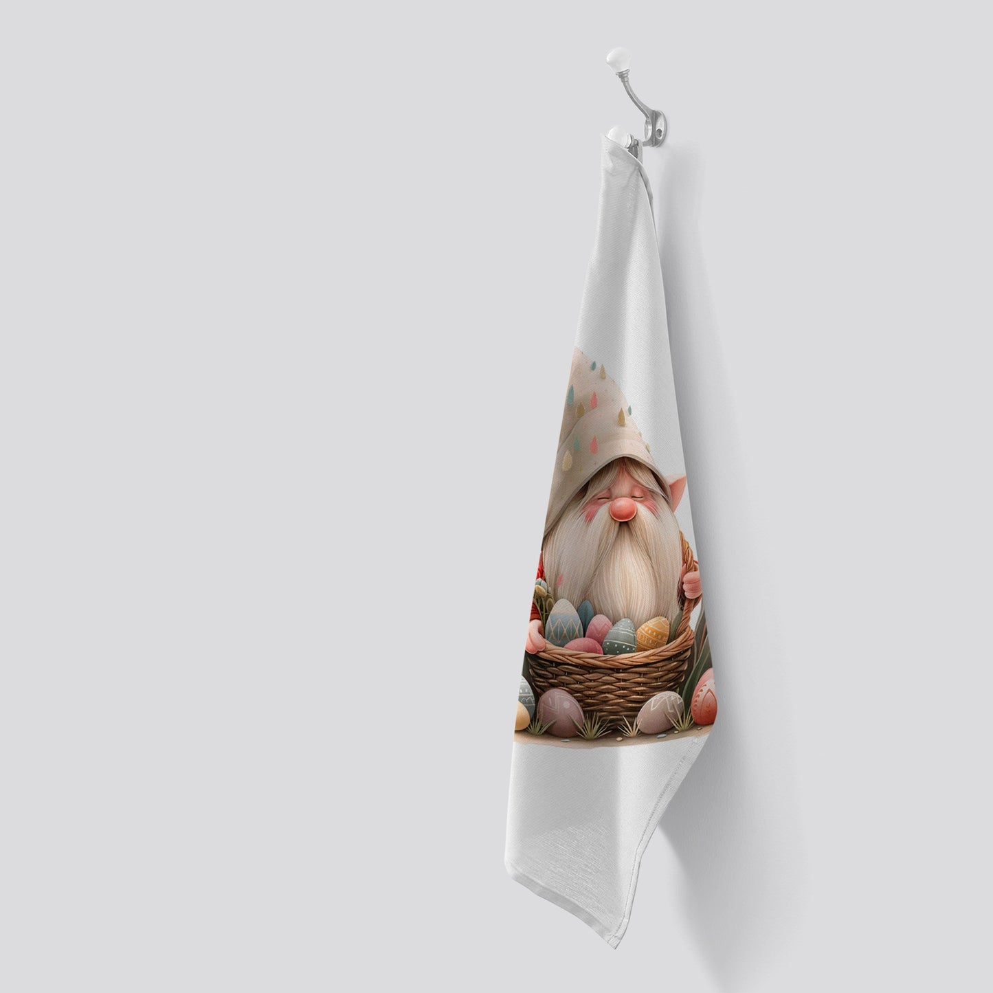 Easter Gnome Basket Tea Towel