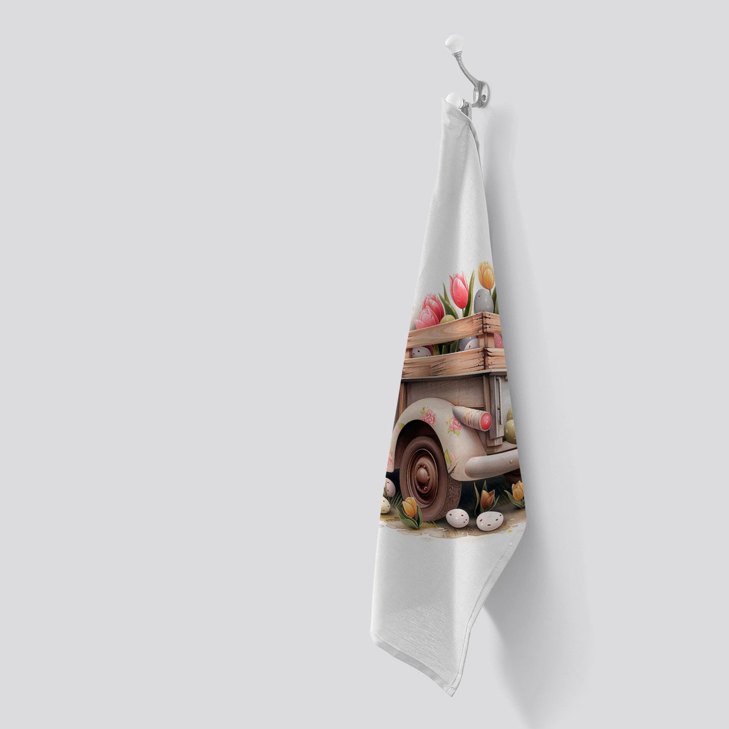 Easter Tuplip Truck Tea Towel