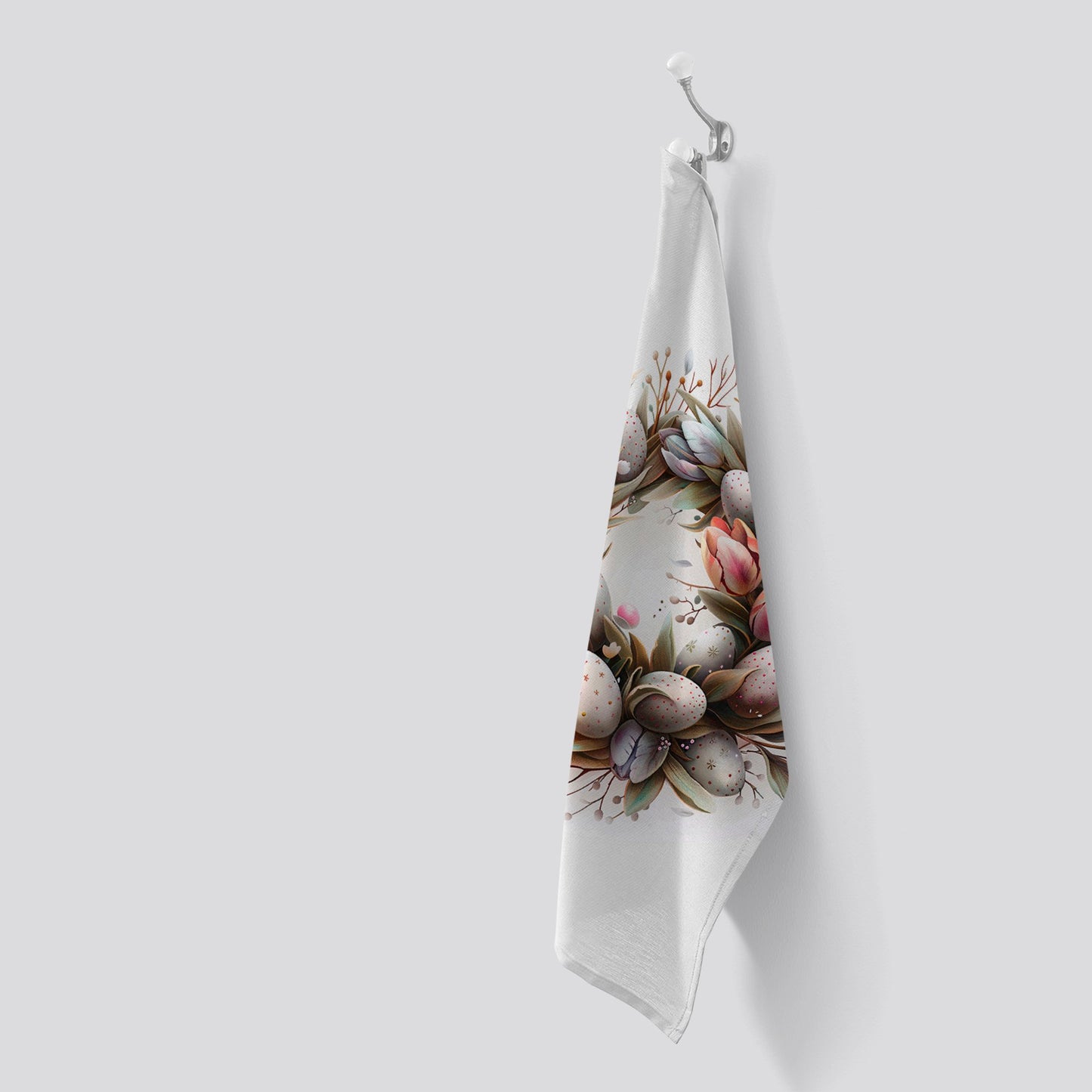 Easter Egg Wreath Tea Towel