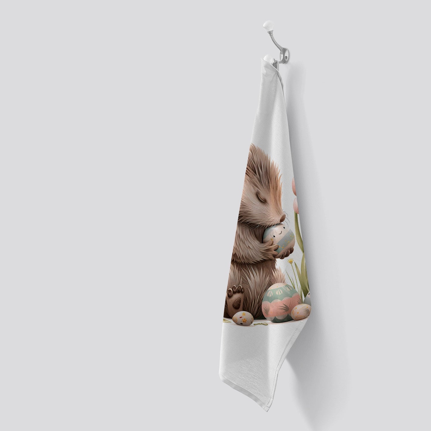 Easter Egg Porcupine Tea Towel
