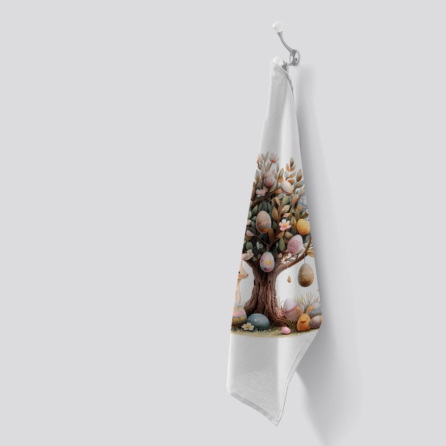 Easter Tree with Easter Eggs Tea Towel