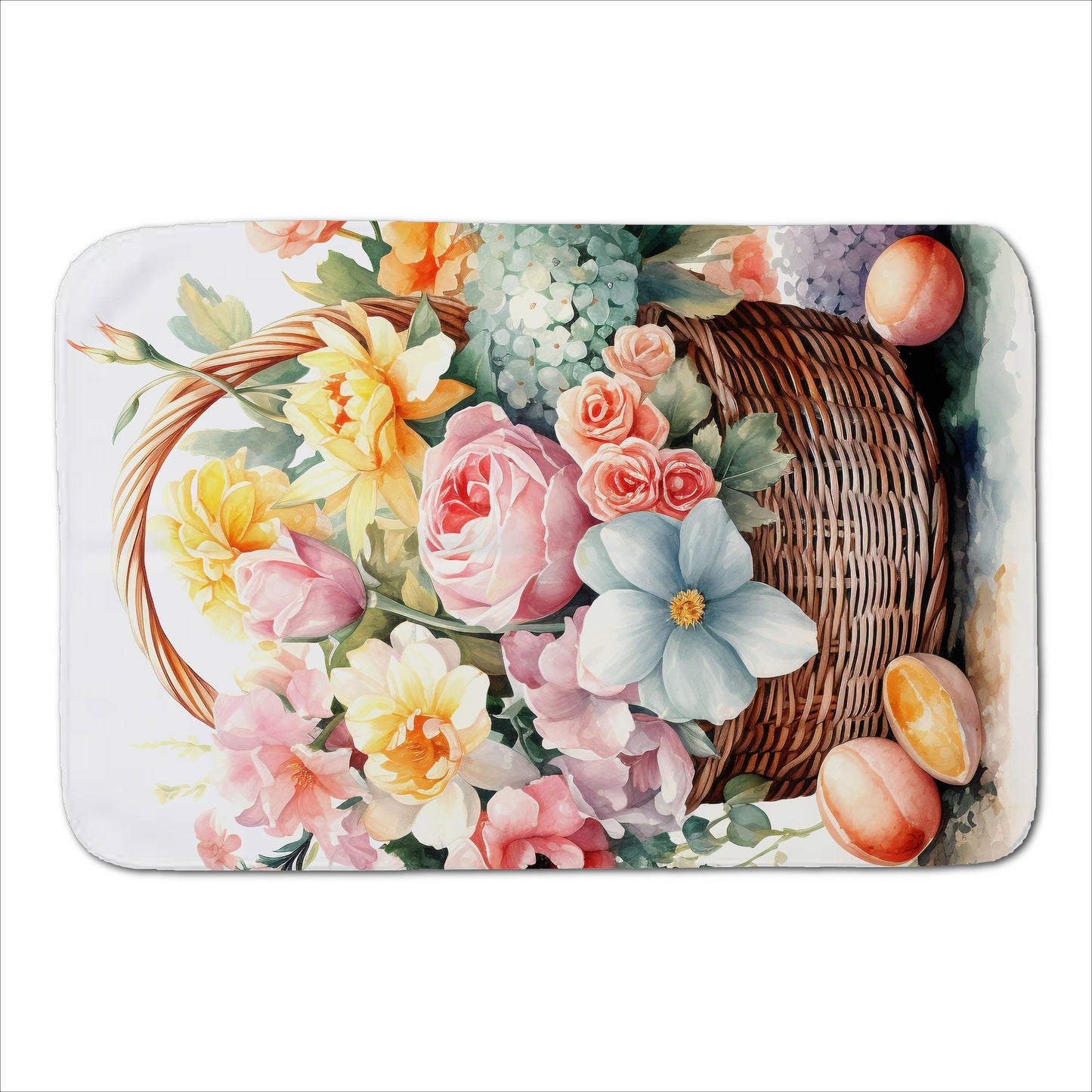 Easter Watercolour Basket Sherpa Blanket