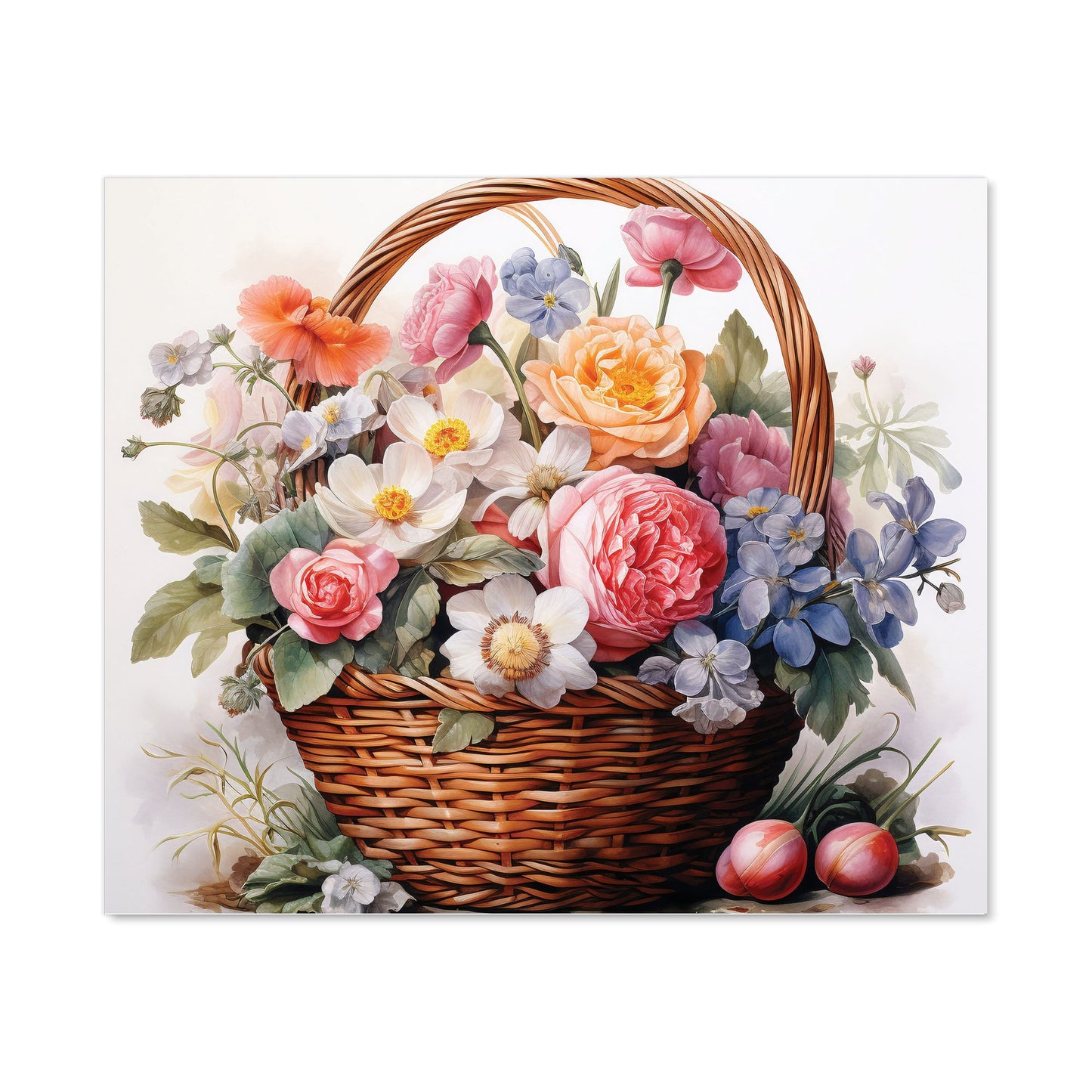 Victorian Easter Basket Watercolour Kitchen Splashback