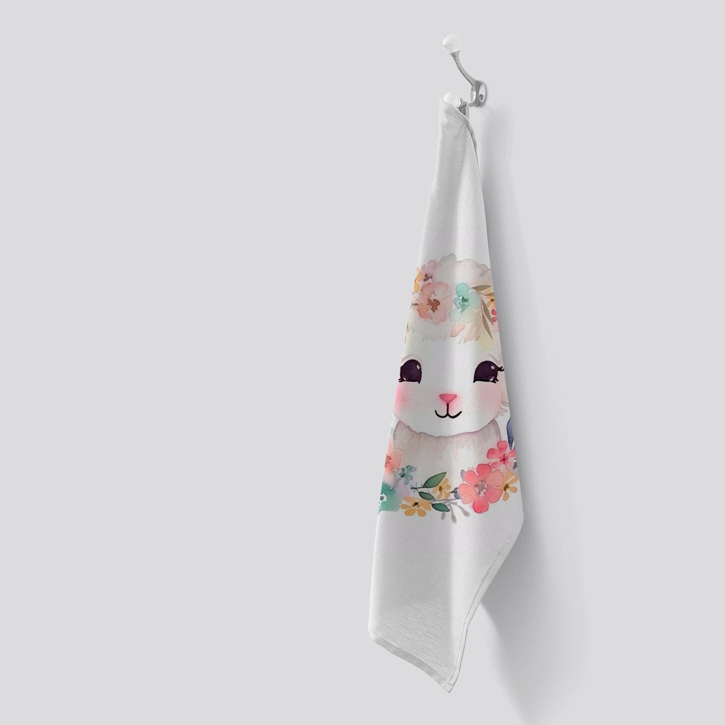 Hand Drawn Easter Lamb Watercolour Tea Towel