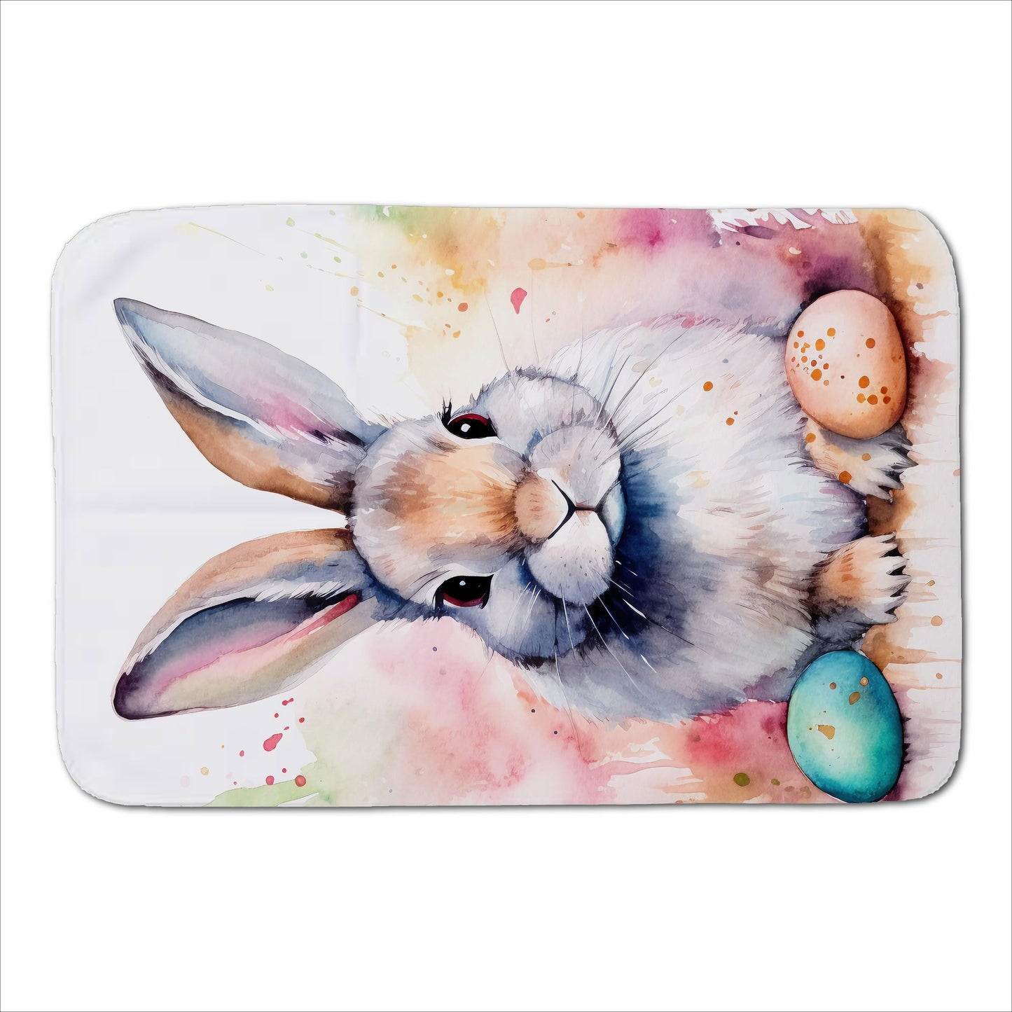 Easter Bunny Watercolour Sherpa Blanket