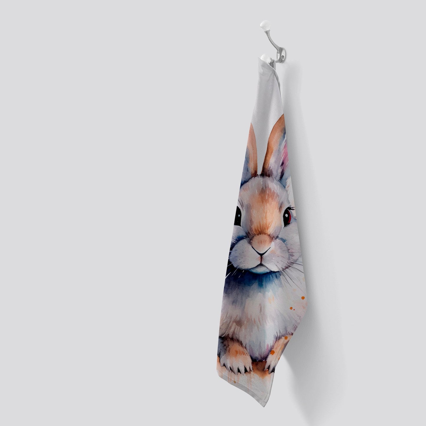Easter Bunny Watercolour Tea Towel